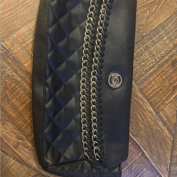 Bebe Black Jenny Leather Quilted Clutch Handbag 
Silver Hardware - Picture 8 of 10